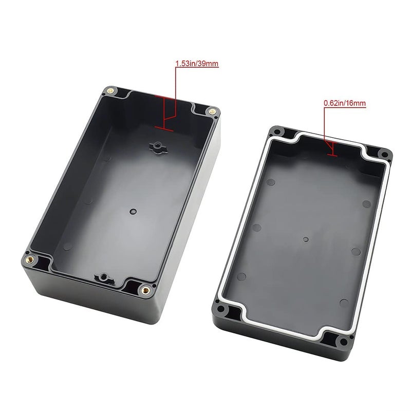 LeMotech Project Box ABS Plastic Junction Box IP65 Waterproof Electrical Boxes Universal Enclosure Black 6.2X 3.5X 2.4 inch (158x90x60mm)ï¼ˆPack of 1ï¼‰ - Image 3